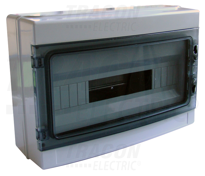 Boîte de distribution en saillie - cache translucide - rail N-PE 1×18 mod - H×W×D 285×410×140mm - IP65 - 660V AC_0