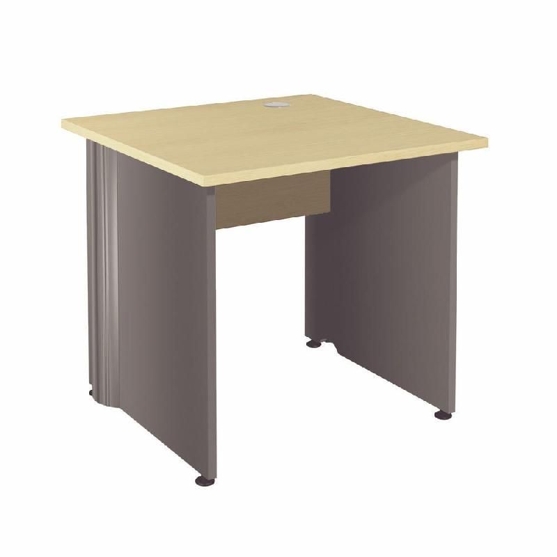 BUREAU DROIT ACTIVITY - L. 80 X P. 80 CM - PLATEAU HÊTRE - PIEDS PLEINS 'ANTHRACITE'
