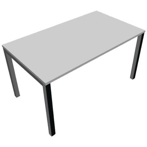 BUREAU PIED CARRÉ L140XP80 CM ÉP.25MM BLANC/GRIS ALU - EOL
