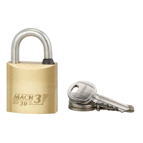 CADENAS À CLÉ - EN LAITON MONOBLOC AVEC ANSE INOX - MACH.3 - H 15 + 39 FTH THIRARD