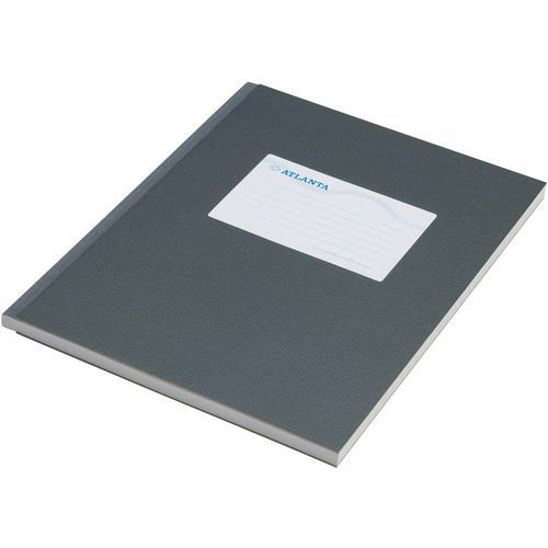 CAHIER: 210 X 165 MM RELIURE COLLÉE 80 FEUIL/160 PAGES: GRIS - ATLANTA