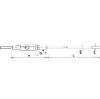 Capteur de température type Pt100 4 fils, longueur 500mm, pointe de capteur Ø 2.2mm - Référence : FPA22L0500_0