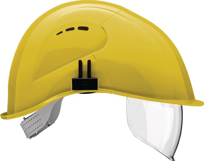 Casque de protection VisorLight jaune soufre - polyéthylène EN 397 - Visière EN 166 - Lot de 10 - VOSS_0