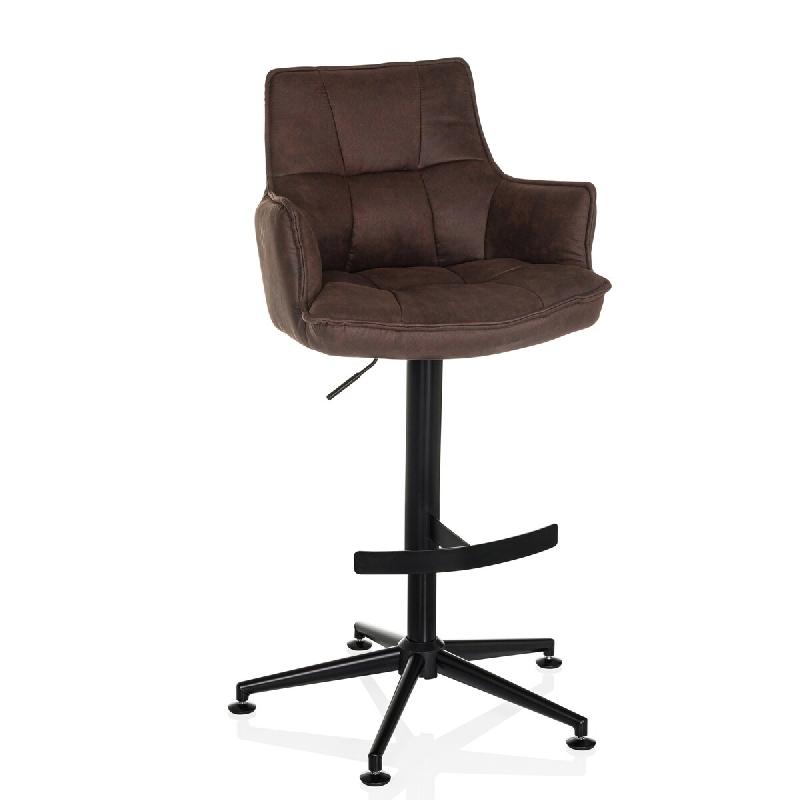 Chaise de salle à manger / chaise pivotante SOLAO LIFE HIGH Tissu marron hjh LIVING - marron polyester 661041_0