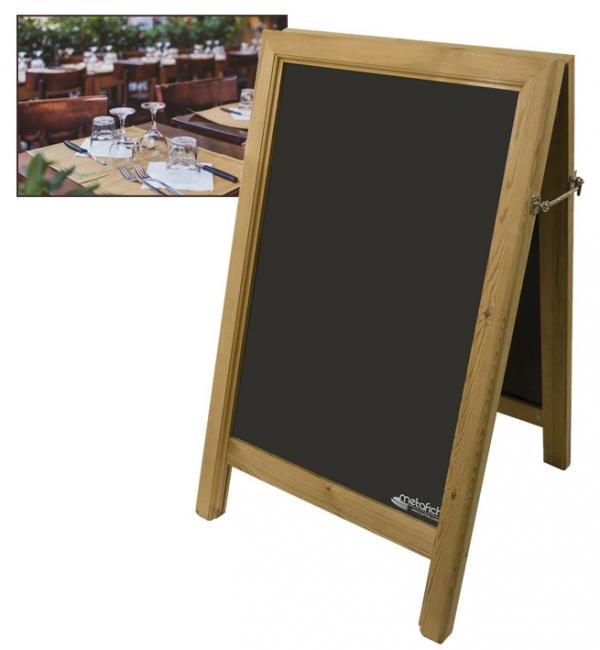 Chevalet ardoise de trottoir - Prestige Jurine - Cadre bois mouluré 50x40 cm - Utilisation extérieure_0