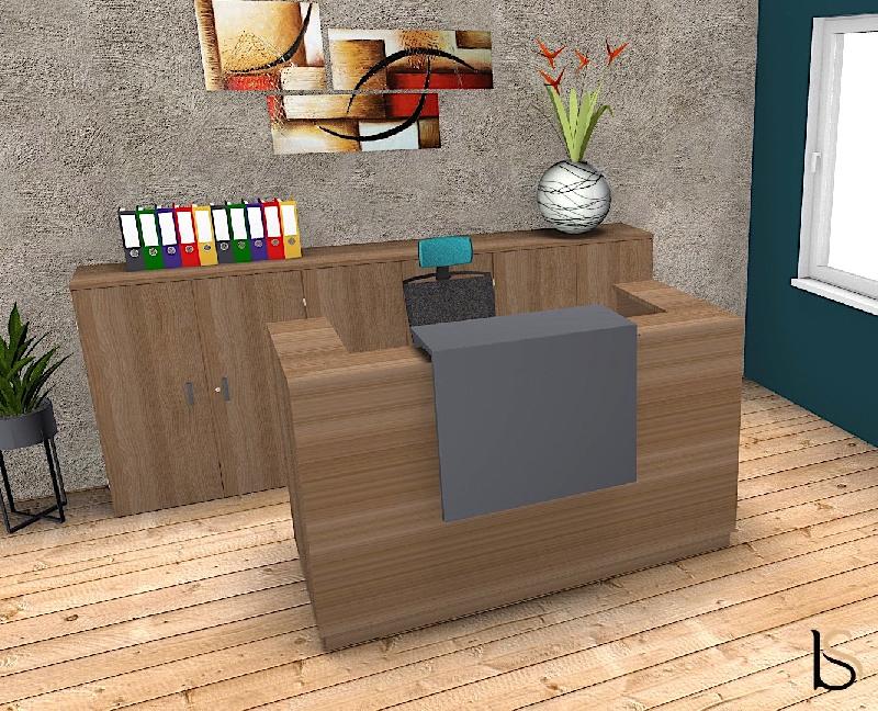 Comptoir d'accueil Delta Plus - Mobel Linea - 184, Acacia foncé, Oui_0