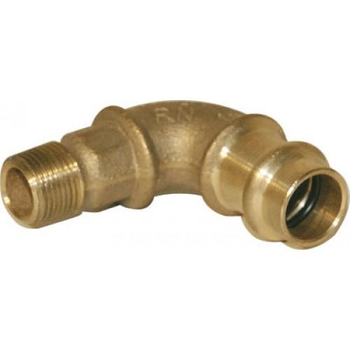 COUDE BRONZE 90° FEMELLE CUIVRE FILETÉ MÂLE Ø 15 Ø 12/17 VIEGA