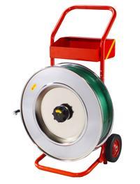 Dévidoir H84 pour feuillard polyester - frein, roues et bac pour tendeur et chapes - mandrin 406 mm_0