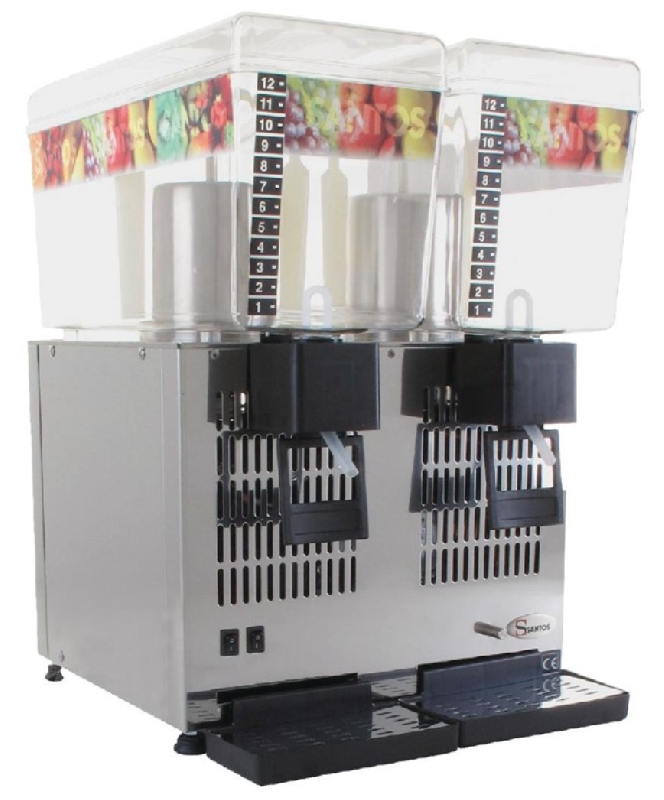 Distributeur de boissons froides - 2 réservoirs de 12 litres - Santos - Acier inoxydable et thermostat indépendant_0