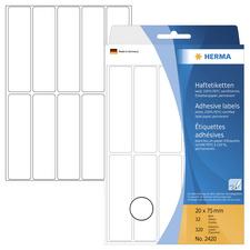 ETIQUETTE MULTI-USAGE, 32 X 82 MM, GRAND PAQUET,BLANC - LOT DE 4