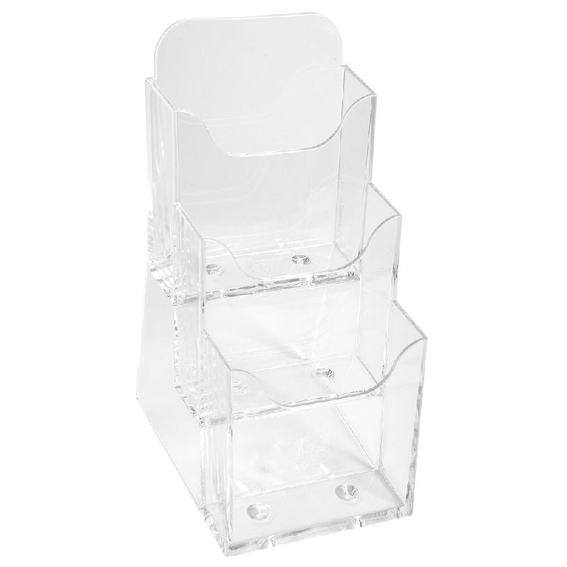 Exacompta Lot de 4 Distributeur format prospectus DL 3 cases Office cristal - transparent matière synthétique 73158D_0