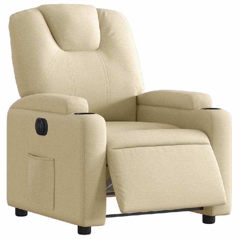 Fauteuil inclinable électrique Crème Tissu Modèle Werlonora - 8721012168411_0