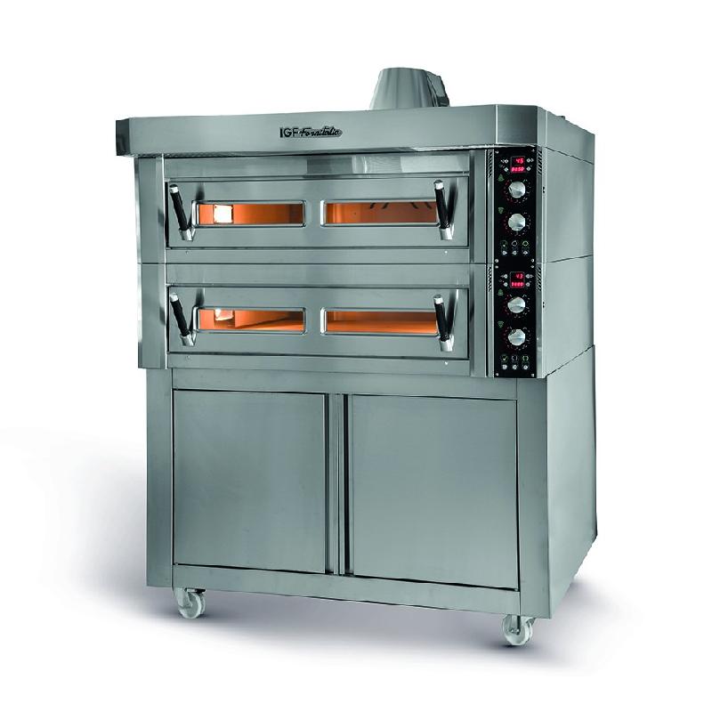 Four à pizza statique électrique professionnel 6 pizzas 105x72cm Blackline IGF Fornitalia - chambre toute réfractaire_0