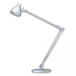 HANSA LAMPE À LED VALENCIA COLORIS ARGENTÉ, DOUBLE BRAS ALUMINIUM ET TÊTE RÉGLABLE - AMPLITUDE MAX 63 CM