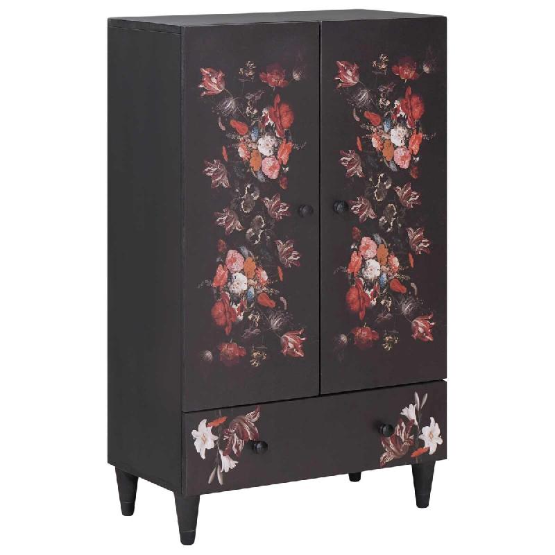 Helloshop26 - Armoire de rangement rectangulaire moderne finition mate 60 x 33,5 x 100 cm en bois de manguier multicolore 02_0057870 - Bois massif 300_0