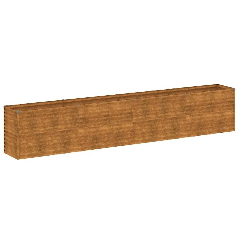 Helloshop26 - Jardinière surélevée moderne décorative jardin balcon 385 x 50 x 69 cm en acier corten 02_0046136 - métal 3000234063229_0