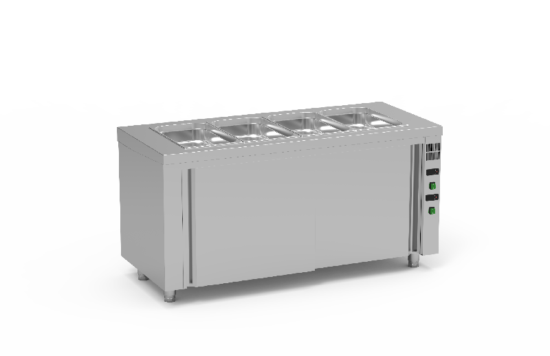 Meuble bain-marie ventilé avec réserve chaude 4gn1/1-200 - 1600x700x850 - SBVR-160_0