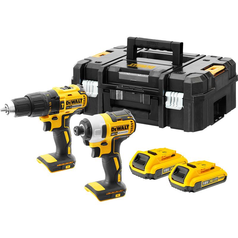 PACK PERCEUSE ET VISSEUSE À CHOCS DEWALT DCK2060D2T-QW 18V LI-ION 2AH