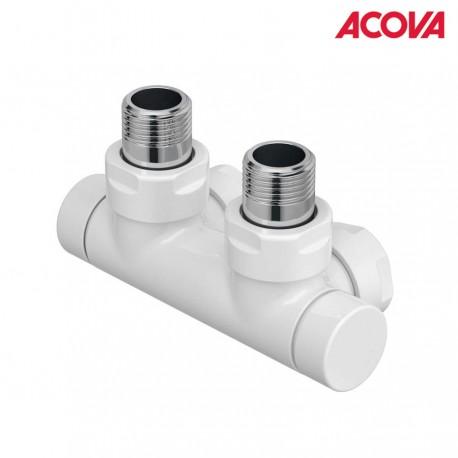 PACK VANNE D'ISOLEMENT EN H ENTRAXE 50MM ACOVA KTI T COUDÉ BLANC - ACOVA 991621