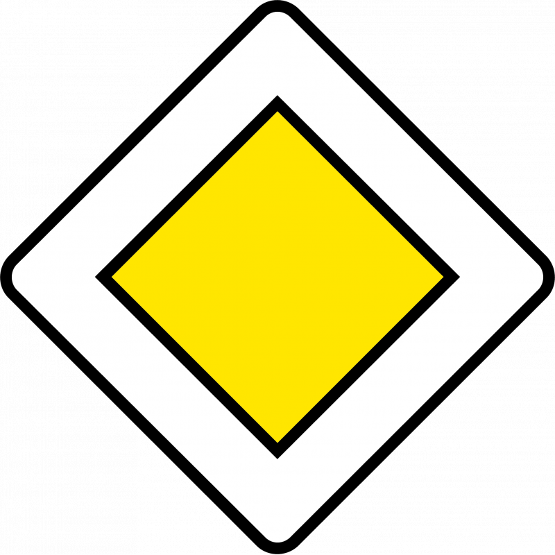 Panneau de priorité AB6 - Indication du caractère prioritaire d'une route - WP Signalisation_0