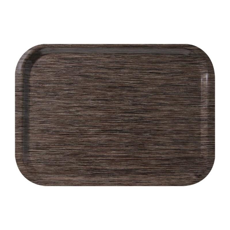 Plateau de service en mélamine Fast Food wengé - 375 x 265 x 50 mm - ROLTEX - 0615402132480_0