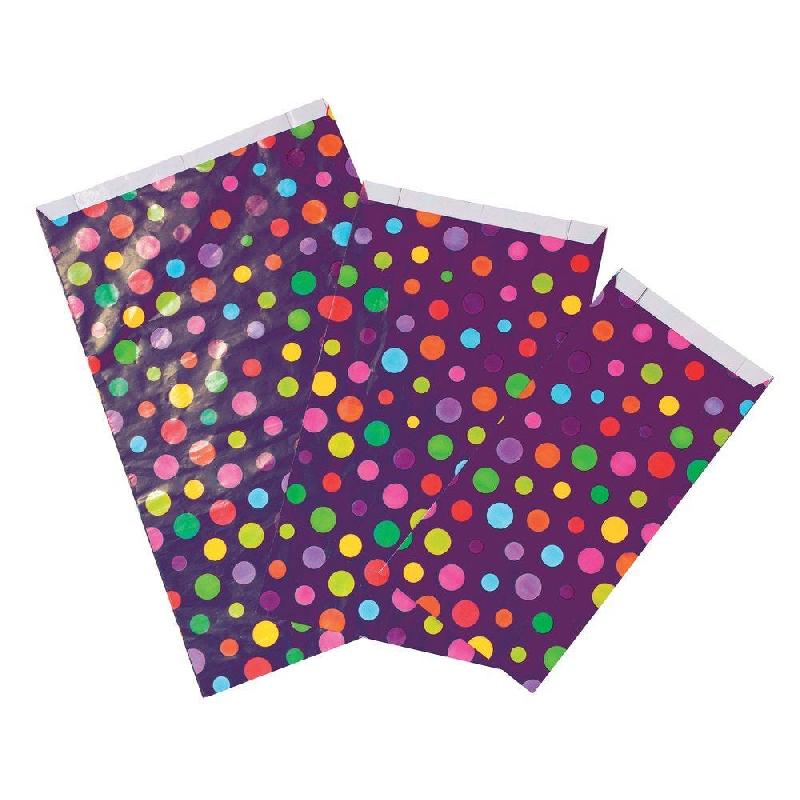 Pochettes cadeaux 'Pop'color' 12+4,5x20cm - par 250 - Violet et Multicolore - Papier couché_0