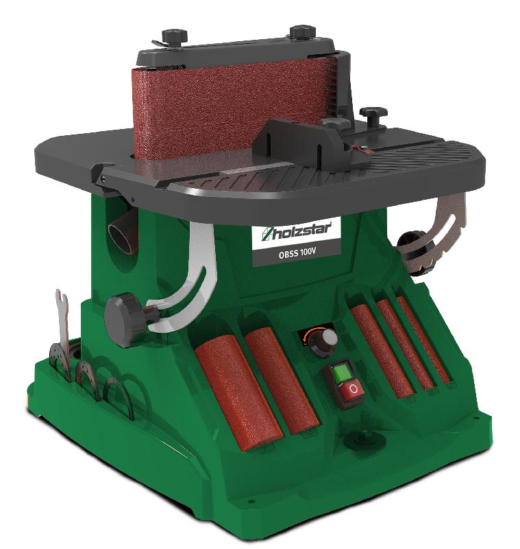 Ponceuse Combinée à cylindre Oscillant et à Bande ponçage max. 90 mm - 0,3 kW 230 V - Vitesse variable - Livrée avec de nombreux accessoires Holzstar OBSS100V_0