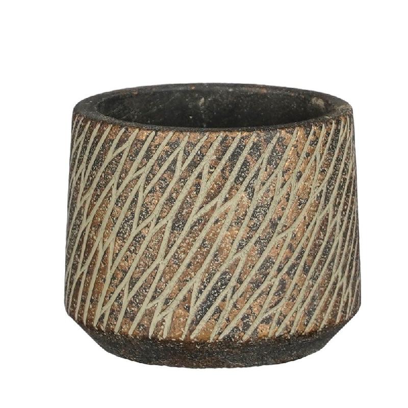 Pot rond Camino marron foncé Ø8 x H6,5cm_0