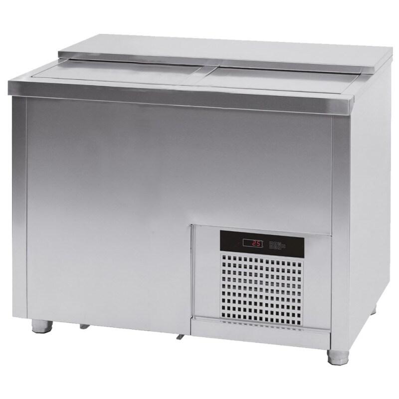 Refroidisseur de bouteilles 223 litres en acier inox avec 2 couvercles coulissants 1010x552x850 mm - VIRTUS - 0615402969079_0