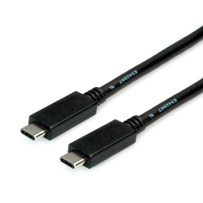 ROLINE Câble USB 3.2 Gen 2, avec PD (Power Delivery), avec Emark, C-C, M/M, noir, 2 m_0
