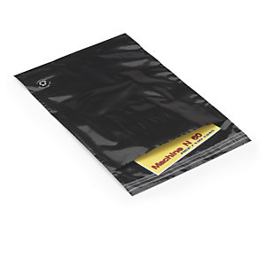 SACHET PLASTIQUE 75% RECYCLÉ NOIR OPAQUE À FERMETURE ADHÉSIVE 23 X 32 CM