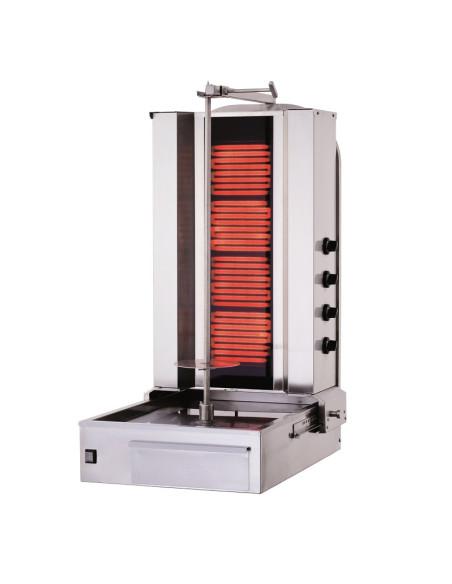 Shoarma électrique SOFRACA - 4 brûleurs vitro, inox AISI 304, jusqu'à 60 kg - Référence : SK4E_0