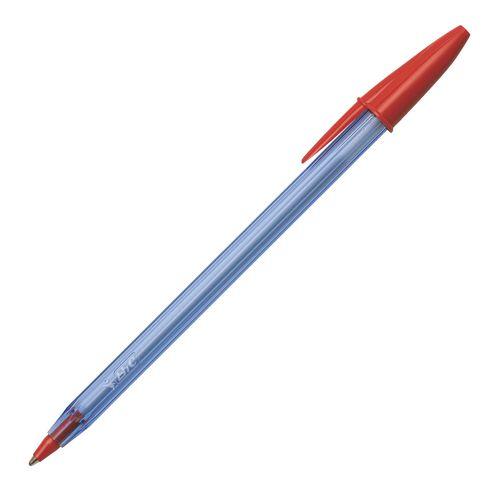 LOT DE 50 - STYLOS BILLE BIC CRISTAL SOFT À CAPUCHON POINTE 1,2 MM - ÉCRITURE MOYENNE ROUGE