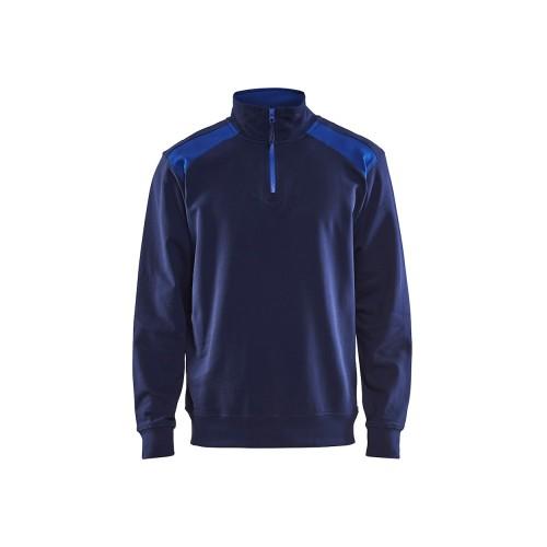 SWEAT CAMIONNEUR AVEC DÉTAILS AUX ÉPAULES - BLEU MARINE ET ROI - XL BLAKLADER