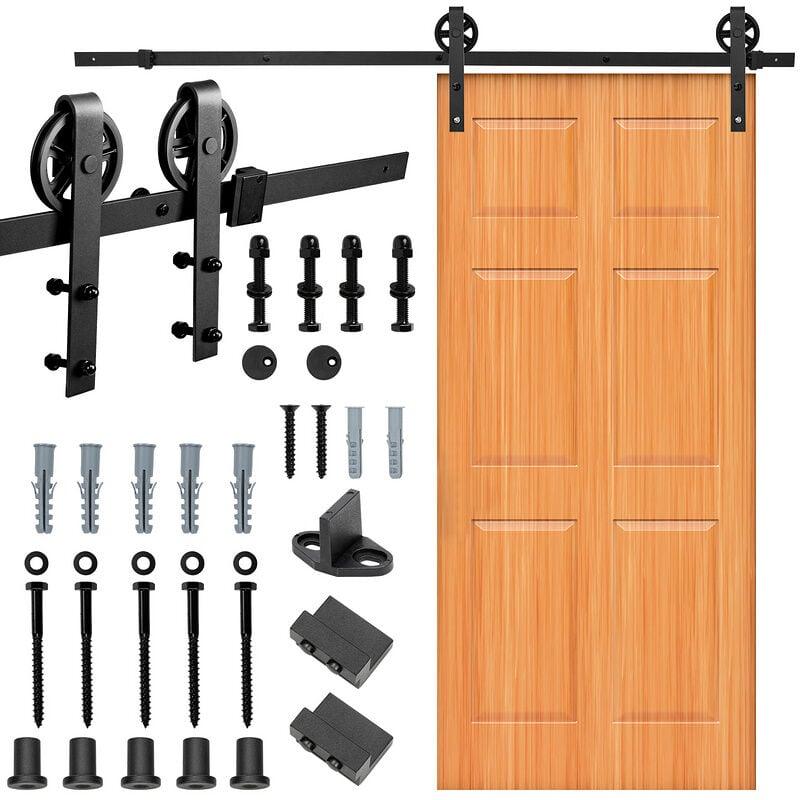 Guide de sol réglable Mur / Guide de fond de porte pour porte coulissante  en bois, noir