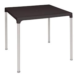 Table carrée avec pieds aluminium Bolero noire 750mm - GAGJ970_0