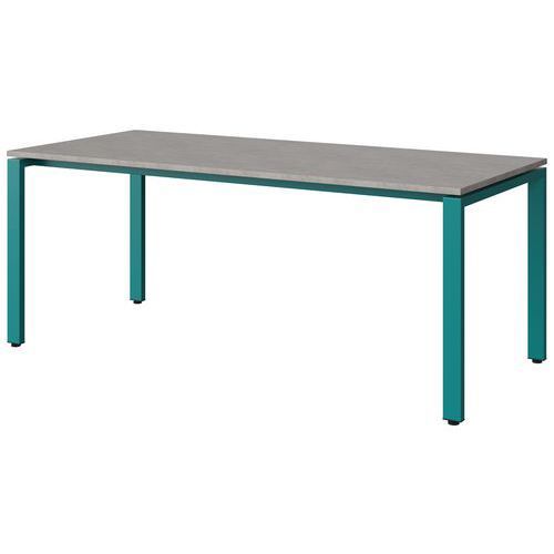 TABLE MALIBU 180X80 T5 SOUDÉ STRA ABS BÉTON F186/BLEU 5018