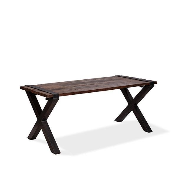 TABLE OLD DUTCH AVEC PLATEAU EN BARNWOOD 2200 X 800 X 760 MM - CADRE EN X
