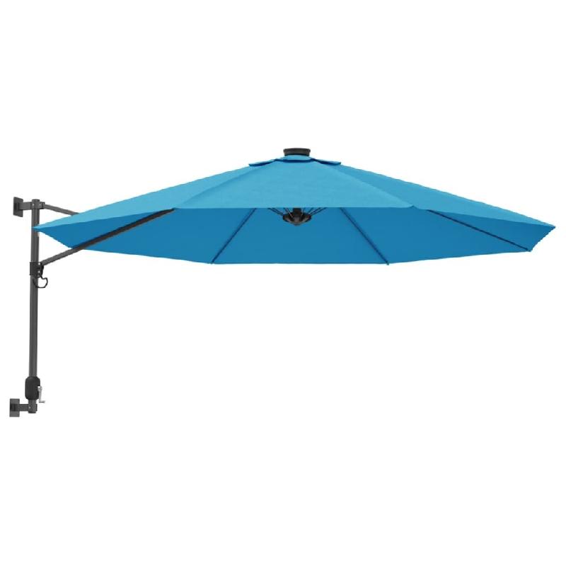 VidaXL Parasol mural avec LED bleu mer 290 cm Modèle Helios Panorama Horizon - 362894_0