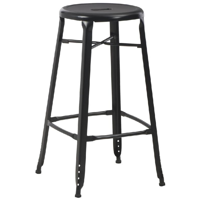 VidaXL Tabourets de bar lot de 2 noir acier Modèle Titan Panorama Ombre - 280077_0
