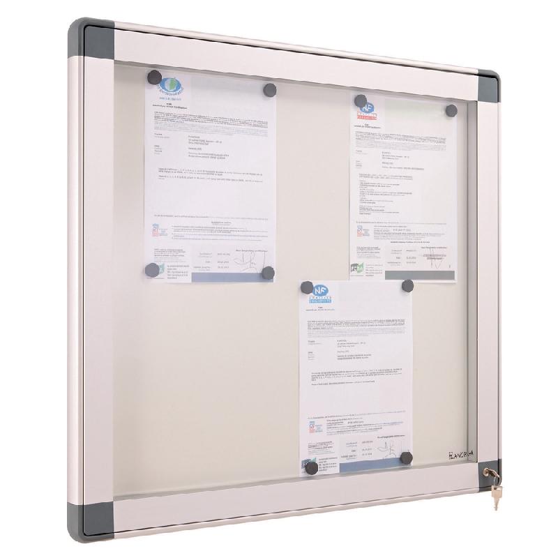 VITRINE D'INTÉRIEUR À PORTES BATTANTES FOND MÉTAL 6 FEUILLES