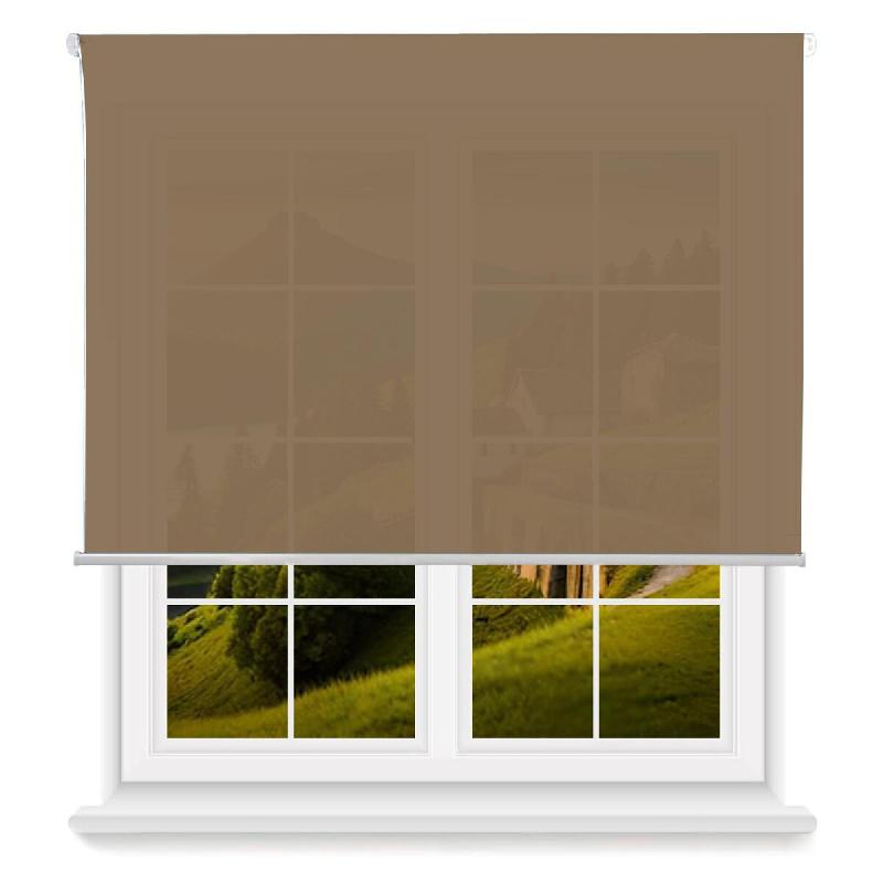 WellHome - Store enrouleur en polyester Translucide 180 x 150cm (Largeur x Hauteur) couleur Marron - marron polyester WH14973_0