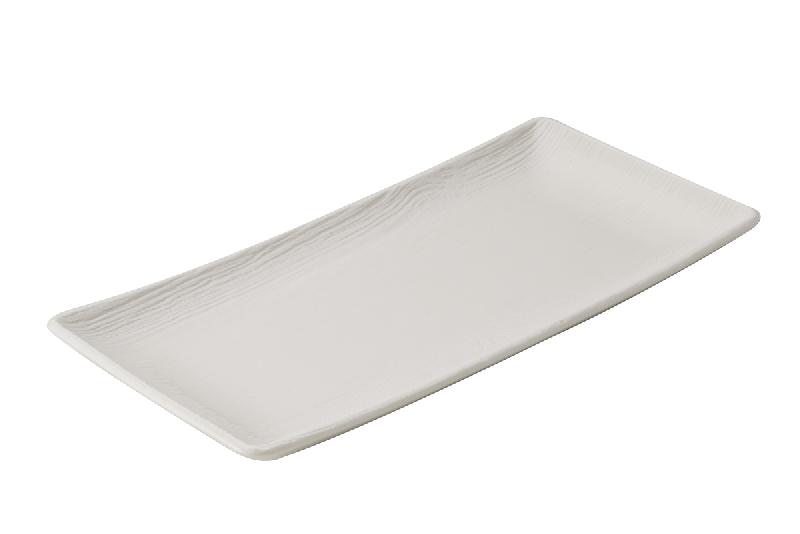 ASSIETTE PLATE RECTANGULAIRE IVOIRE PORCELAINE 32X23 CM ARBORESCENCE REVOL