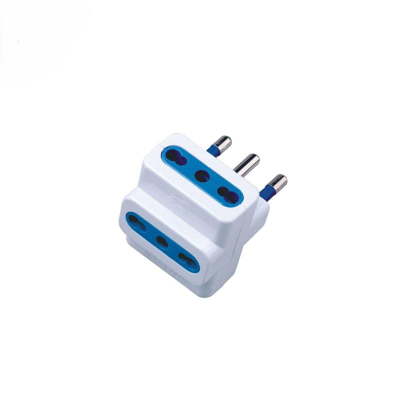 Alcapower Adaptateur Triple 16A, Prise Italienne Tripolaire 250V Ca, Puissance Maximale 1500W, Blanc, Compatible Avec Les Normes Civiles Italiennes. -_0