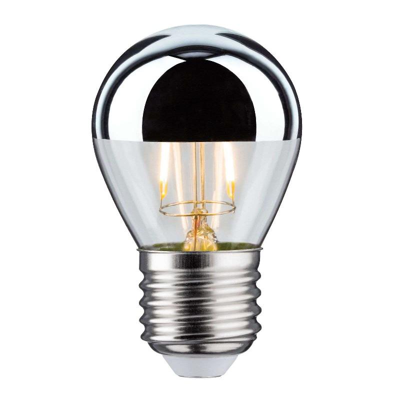 PAULMANN AMPOULE À TÊTE MIROIR LED E27 GOUTTE 827ARGENT 2,6W