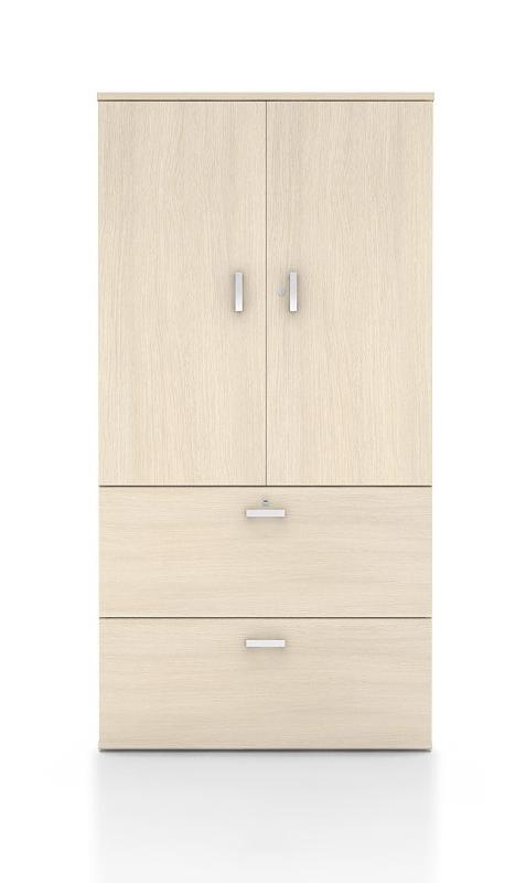 Armoire mixte avec tiroirs pour dossiers suspendus - Mobel Linea - 100, Wengé_0
