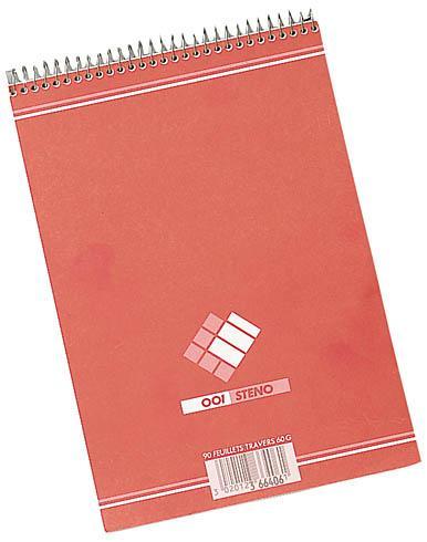 LOT DE 5 - BLOC STÉNO OFFICE OXFORD 14,8 X 21 CM SPIRALES ORANGE - 90 FEUILLES LIGNÉES