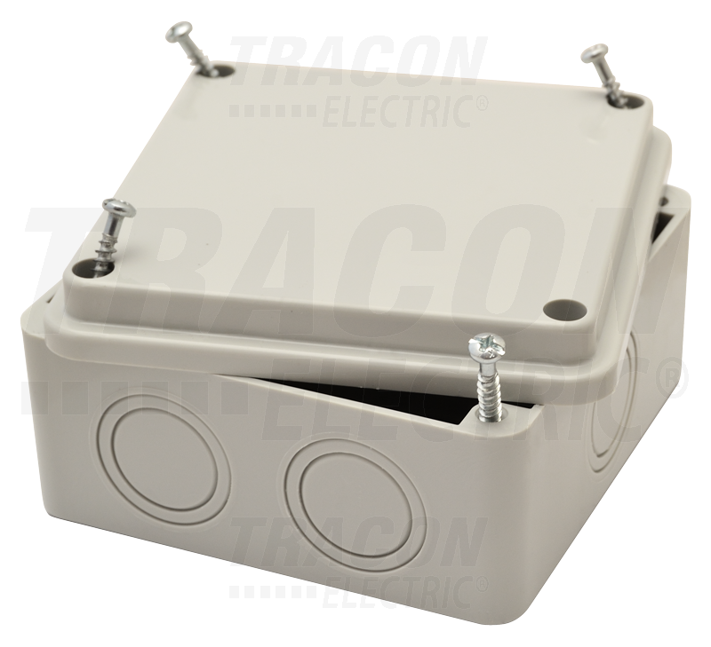 Boîtier de dérivation électronique gris clair - 100×100×50mm - IP54 avec couvercle plein_0