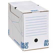 BOÎTES À ARCHIVES BLANCHES DOS 18 CM MAXIBURO - LOT DE 20