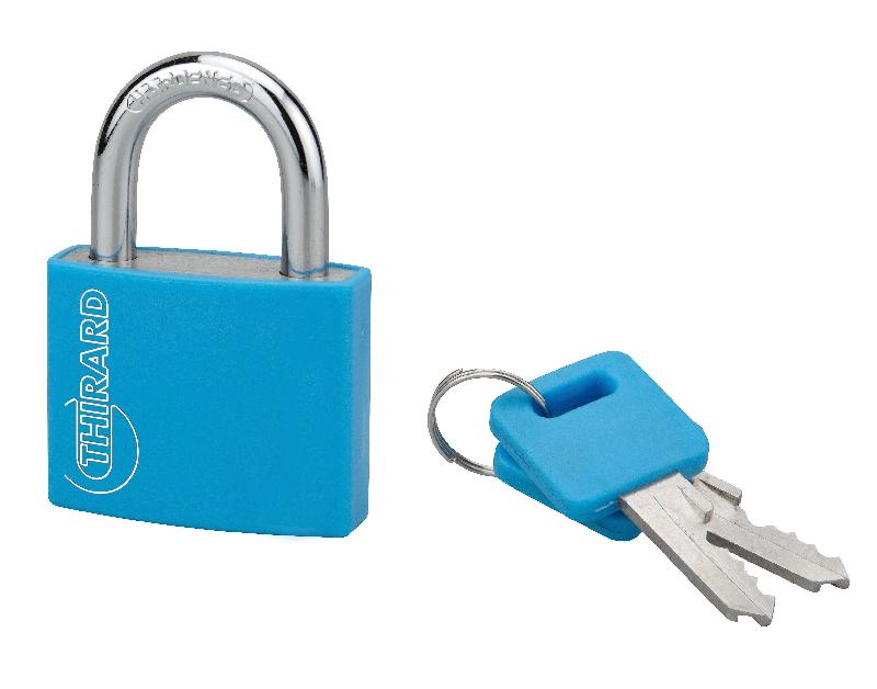 Cadenas type 1 - aluminium massif - 40 mm - couleur bleue - Thirard - garanti 10 ans_0